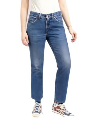 Women’s 90s Blue Denim Straight Leg Jeans | High Waist Vintage Stretchable Jeans for Girls & Ladies | Classic Retro Style Comfortable Casual Denim Pants