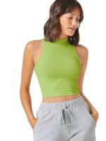 Women's & Girls' Solid Ribbed Crop Tank Top