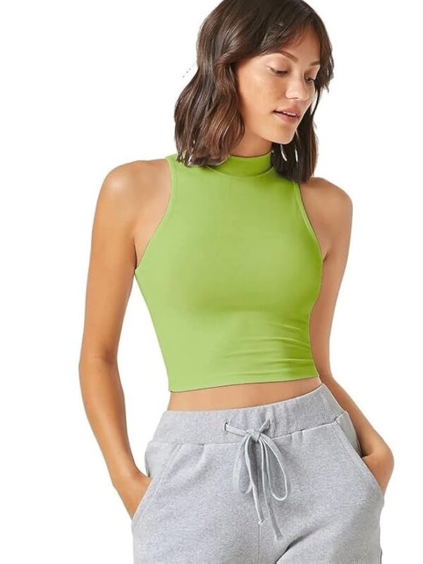 Women's & Girls' Solid Ribbed Crop Tank Top