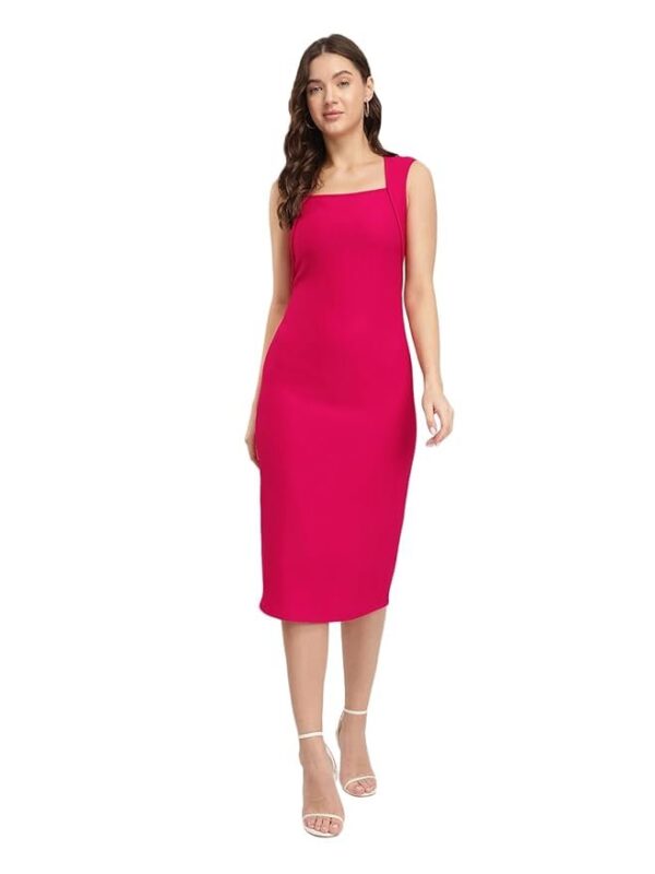 FableStreet Bodycon Knitted Dress - Fuchsia