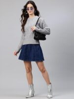 One femme Women Self Design Cable Knit Sweater