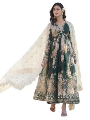Fashion Basket Havy Silk Printed Anarkali Kurta Set for Women