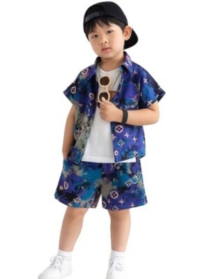 Pop Boys Co-ord Set – Printed Shirt & Shorts for Boys | Trendy Summer Outfit for Kids |