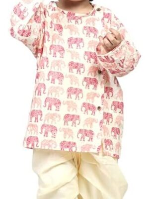POLKA TOTS Elegant Traditional Dhoti Kurta Set for Baby Boys – Soft Cotton Ethnic Dress for Festivals And Weddings