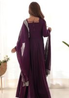 KLOSIA Women's Rayon Anarkali Kurta Pant and Dupatta Set