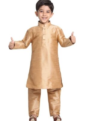 AJ DEZINES Boys Ethnic Kurta Pajama Set | Cotton Full Sleeve Chikankari Kurta with Sequins