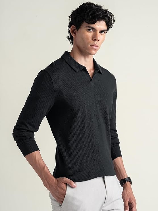 Men's Cotton Long Sleeve Polo