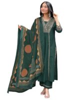 ANNI Desinger Women’s Viscose Anarkali Kurta Set with Pant & Dupatta