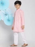 VASTRAMAY Boy's Cotton Printed Kurta Pyjama Set