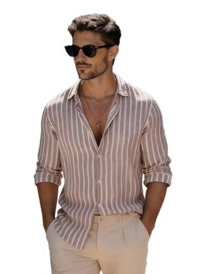 Lymio Men Shirt || Casual Style Striped Full Sleeve Shirt for Man (Available Also Packs) (Crazy-Full)