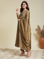 BIBA Women Cotton Gathered Printed Suit Set