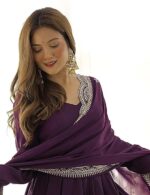 KLOSIA Women's Rayon Anarkali Kurta Pant and Dupatta Set