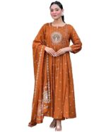 GoSriKi Women’s Embroidered Anarkali Kurta Set