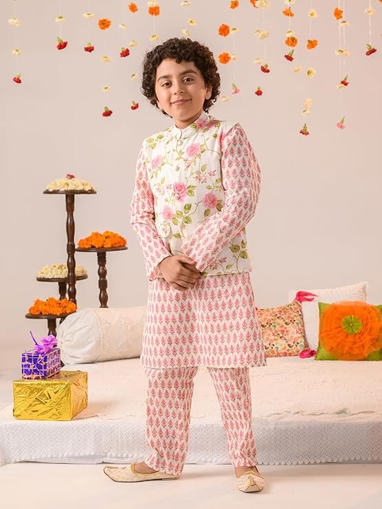 AJ DEZINES Boys Ethnic Kurta Pajama Set