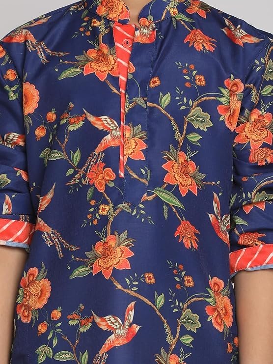 VASTRAMAY Boy's Cotton Solid Kurta Pyjama Set