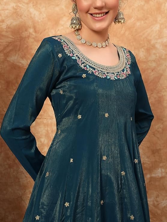 Women’s Rani Pink Anarkali Kurta Set with Dupatta