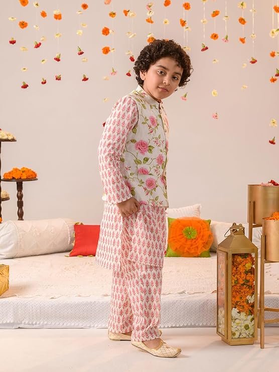 AJ DEZINES Boys Ethnic Kurta Pajama Set