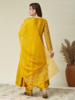 Nermosa Women Printed Anarkali Kurta and Pant Set with Dupatta