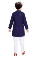 Soft Pure Chikankari Embroidered Cotton Kids Kurta Pyjama Set