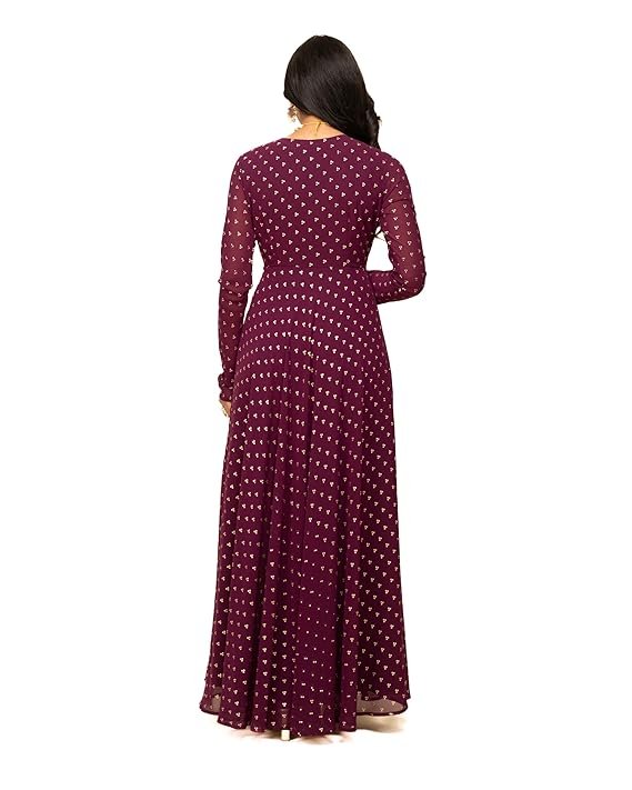 FIORRA Women's Fit and Flare Floor Length Gown