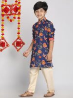 VASTRAMAY Boy's Cotton Solid Kurta Pyjama Set