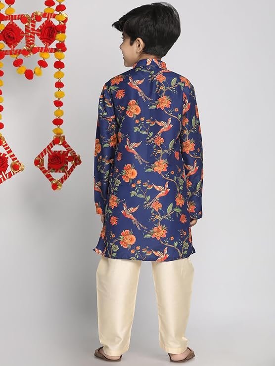 VASTRAMAY Boy's Cotton Solid Kurta Pyjama Set