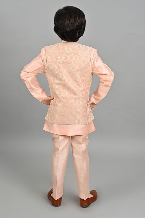 VASTRAMAY Boy's Cotton Printed Kurta Pyjama Set