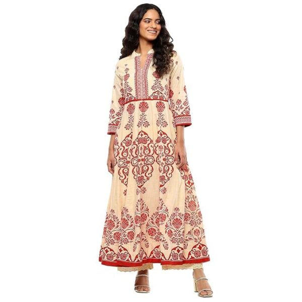 BIBA Women Cotton Anarkali Printed Suit Set
