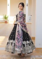 Fashion Basket Gergette Embroidered Long Anarkali