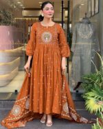 GoSriKi Women’s Embroidered Anarkali Kurta Set