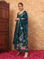 Women’s Rani Pink Anarkali Kurta Set with Dupatta