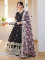 Fashion Basket Gergette Embroidered Long Anarkali