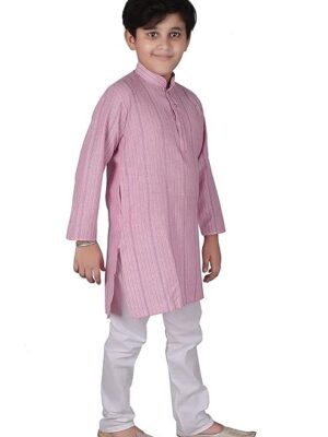 AJ DEZINES Boys Cotton Full Sleeve Solid Printed Kurta Pajama Set for Kids - Ethnic wear