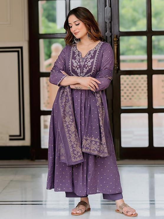 RUDRAPRAYAG Women's Maxi Anarkali Dress