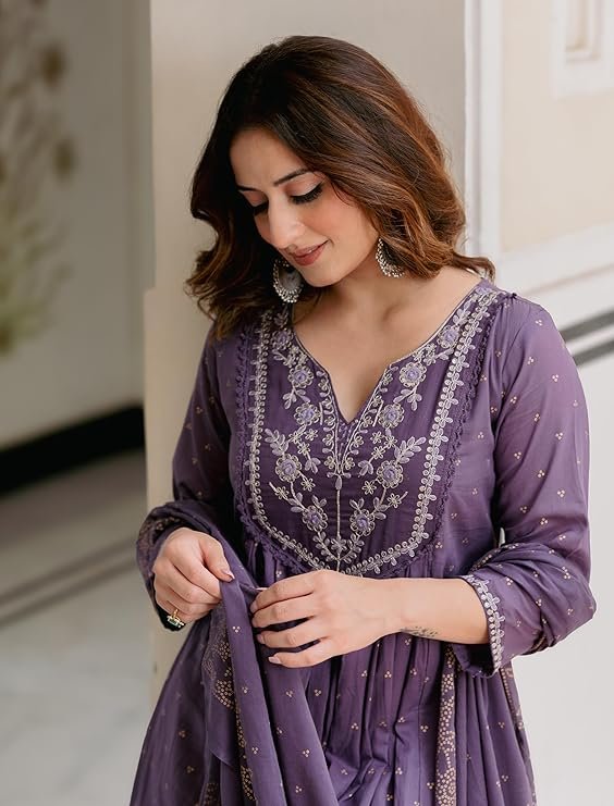 RUDRAPRAYAG Women's Maxi Anarkali Dress