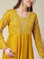 Nermosa Women Printed Anarkali Kurta and Pant Set with Dupatta